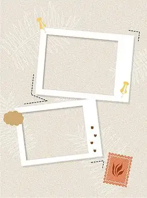 ins风淡红搭配相框留白简约主图背景清新卡通儿童动物背景卡通边框